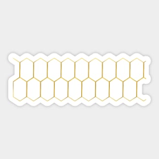 Honey comb hexagon gold (white) Sticker